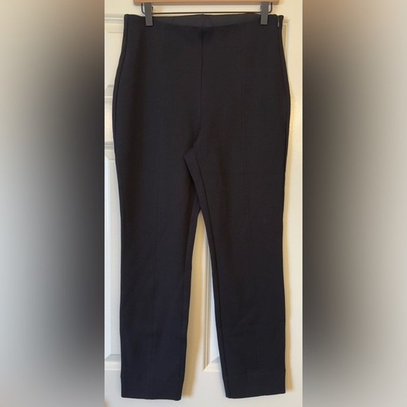 Quince Ultra Stretch Ponte Pintuck Ankle Pant Black Size Large - Picture 1 of 9